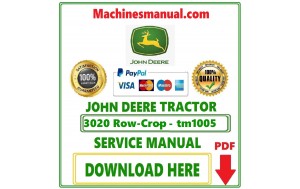 John Deere 3020 Row-Crop Tractor All Inclusive Technical Service Manual Pdf-tm1005