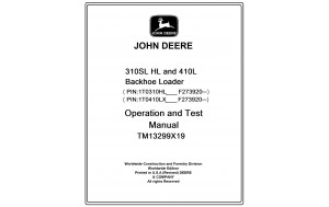 John Deere 310SL HL and 410L Backhoe Loader Operation and Test Manual Pdf-TM13299X19