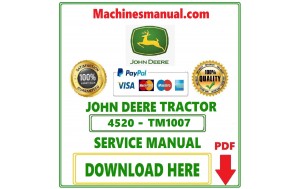 John Deere 4520 Tractor Diagnostic, Operation and Test Service Repair Technical Manual Pdf-TM1007