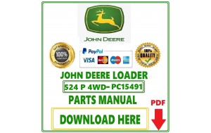 John Deere 524 P 4WD Loader Parts Catalog Manual Pdf-PC15491