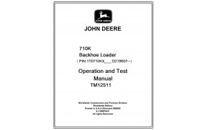 John Deere 710K Backhoe Loader Operation and Test Manual Pdf-TM12511