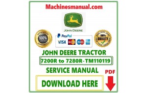 John Deere 7200R, 7215R, 7230R, 7260R, 7280R Tractors Service Repair Manual Pdf-TM110119