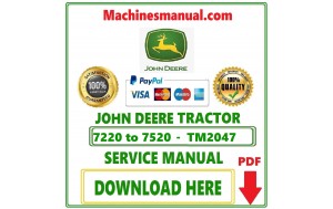 John Deere 7220, 7320, 7420, 7520 2WD or MFWD Tractors Diagnosis and Tests Service Manual Pdf-TM2047