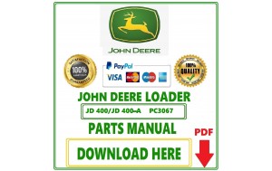 John Deere Loader Parts Catalog Manual Download Pdf for JD 400/JD 400-A Wheel Tractors-PC3067