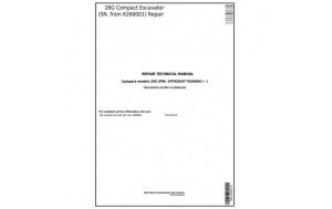 Pdf-John Deere 26G (Sn. from K260001) Compact Excavator Service Repair Technical Manual TM13324X19