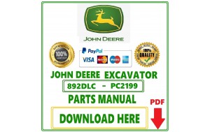 Pdf John Deere 892DLC Excavator Parts Catalog Manual Download-PC2199