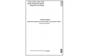 Pdf-John Deere Z225, Z245, Z235, Z255 Eztrak Riding Lawn Residential Mower Technical Service Manual Tm112919